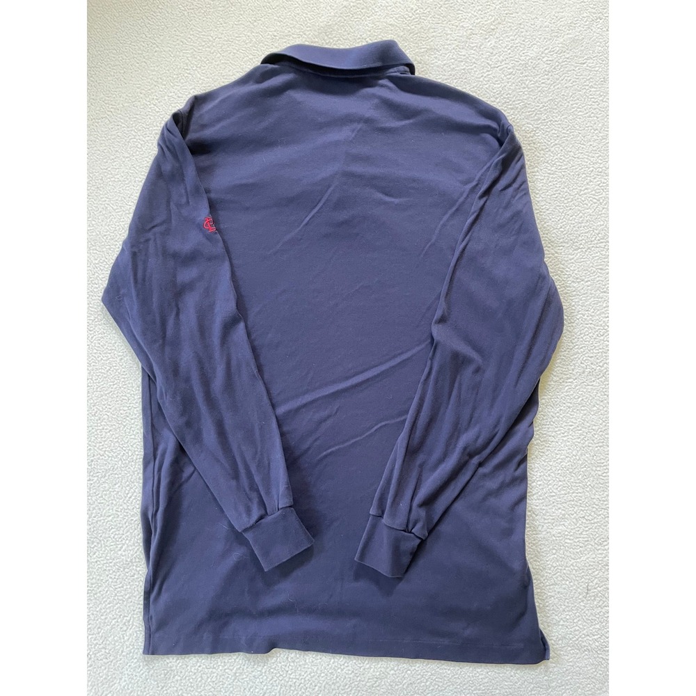 90s Polo Golf Ralph Lauren Mens Medium Long Sleeve Polo Blue Crest Pima Cotton - Picture 13 of 13